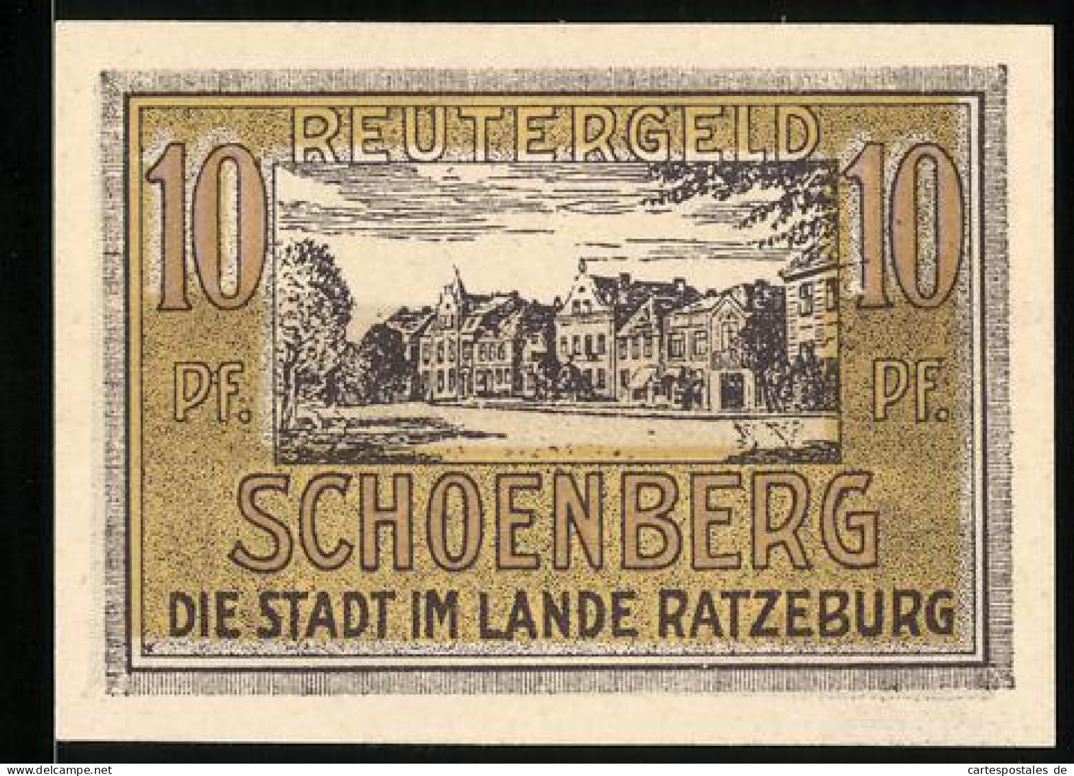 Notgeld Schönberg /Ratzeburg 1922, 10 Pfennig, Strassenpartie  - [11] Emissions Locales