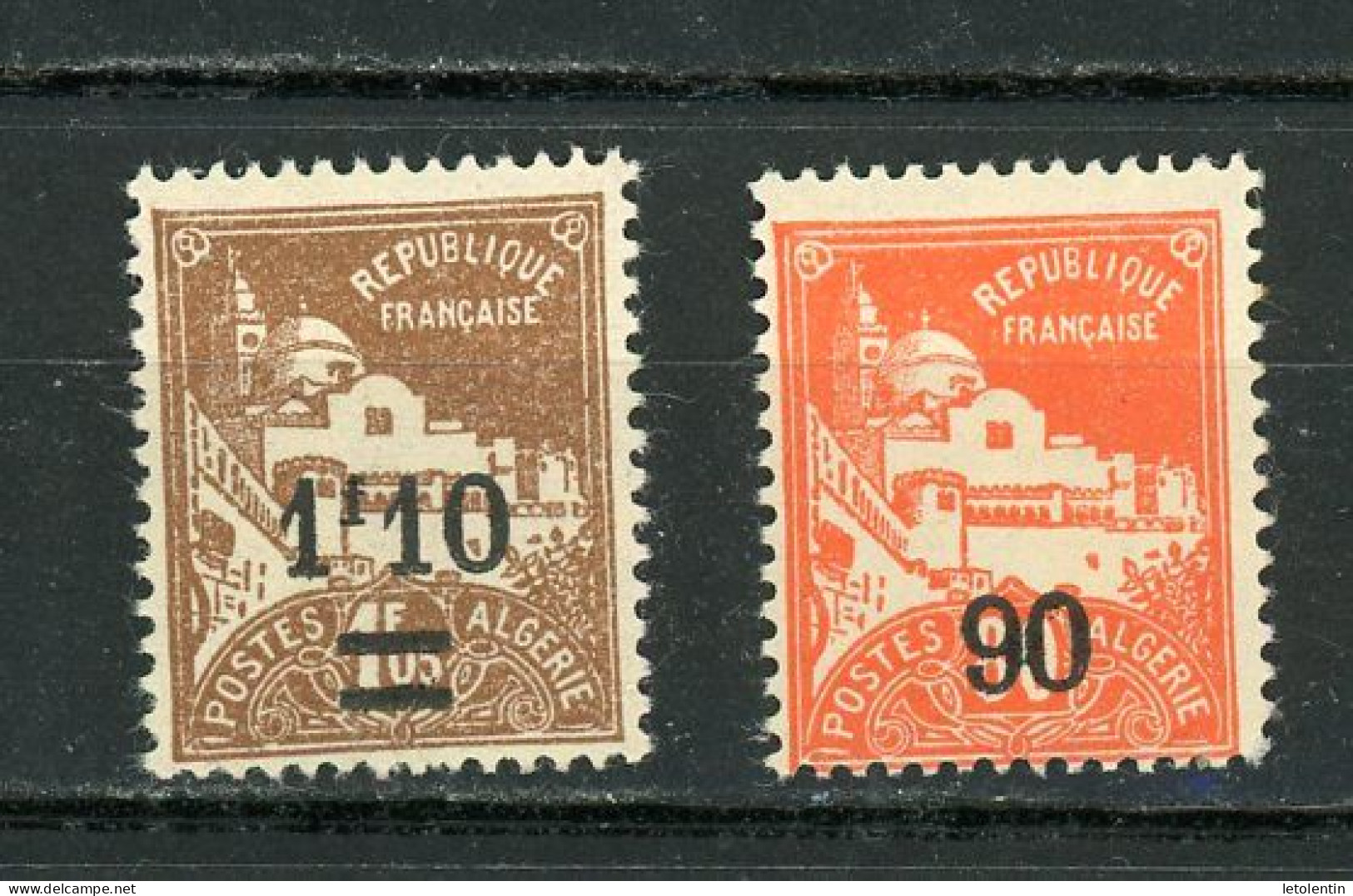 ALGERIE (RF) - VUE D'ALGER -   N° Yt 75+76** - Unused Stamps