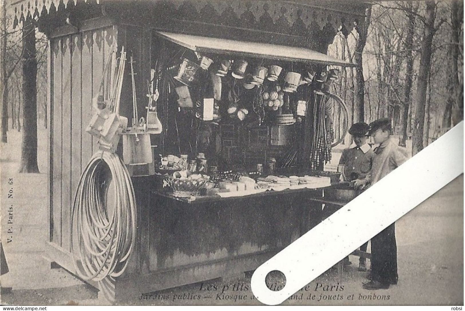 75 Paris, Les P'tits Métiers (Atget), V.P. N°68,  Kiosque De Marchands De Jouets Et De Bonbons, D5282 - Petits Métiers à Paris