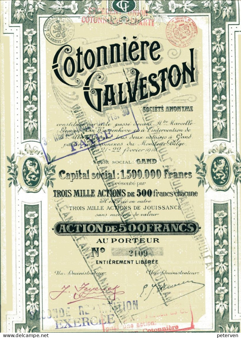 COTONNIÈRE  GALVESTON - Textil