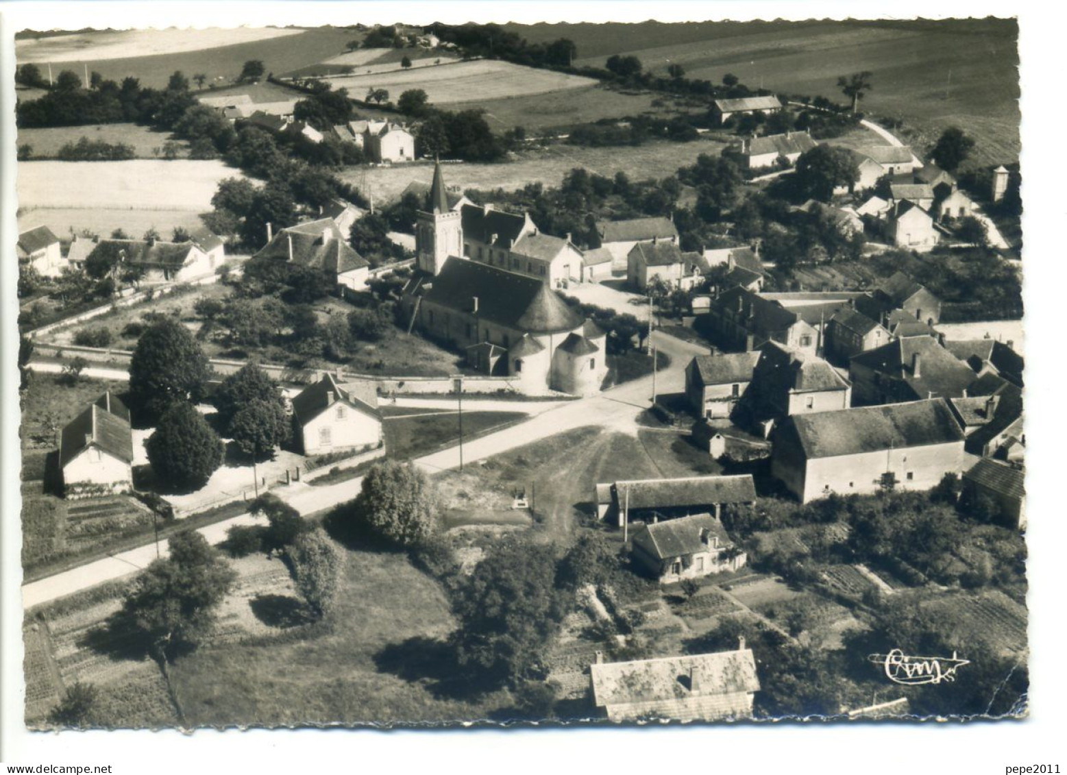 CPSM 18 Cher JALOGNES - Vue Aérienne Du Bourg - Eglise - Sancerre