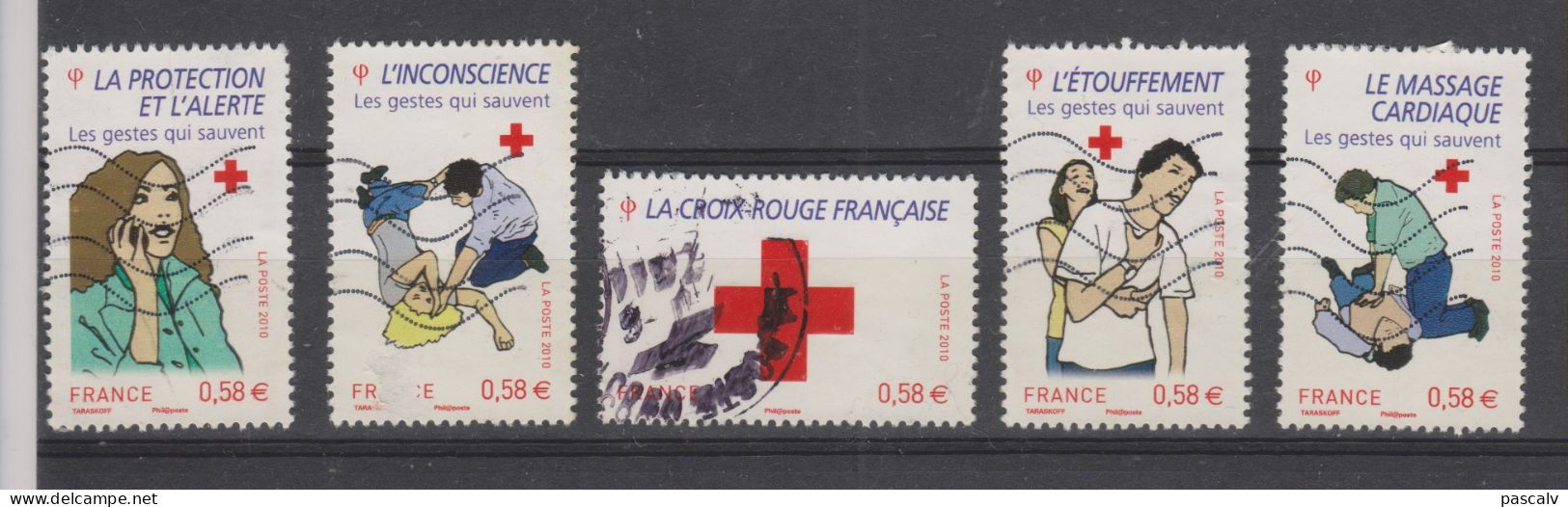 Yvert 4520 / 4524 La Croix-rouge - Used Stamps