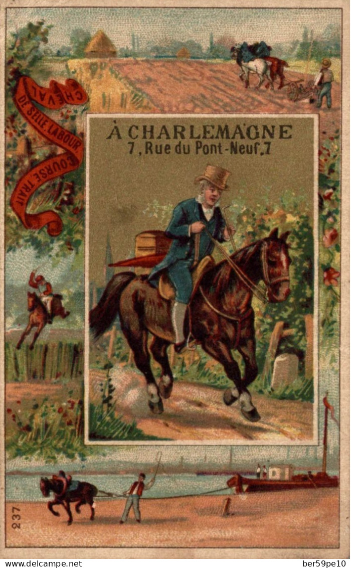 CHROMO A CHARLEMAGNE VETEMENTS PARIS CHEVAL DE SELLE LABOUR COURSE TRAIT - Other & Unclassified