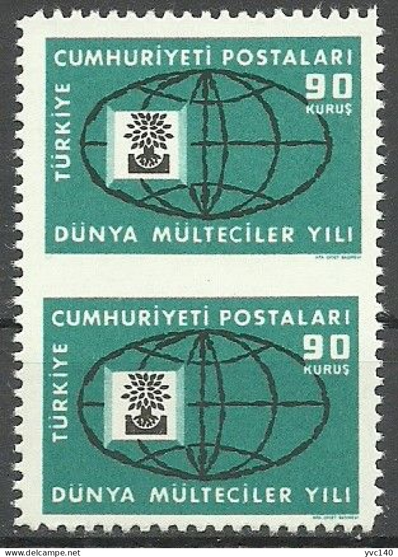 Turkey; 1960 World Refugee Year 90 K. ERROR "Partially Imperf." - Unused Stamps