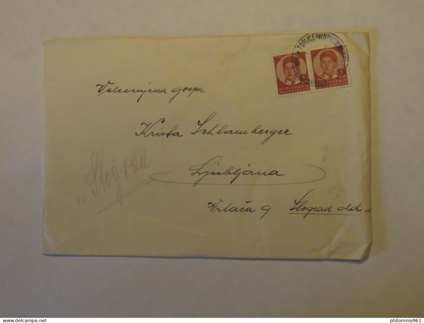 YUGOSLAVIA  COVER TO SLOVENIA - Other & Unclassified