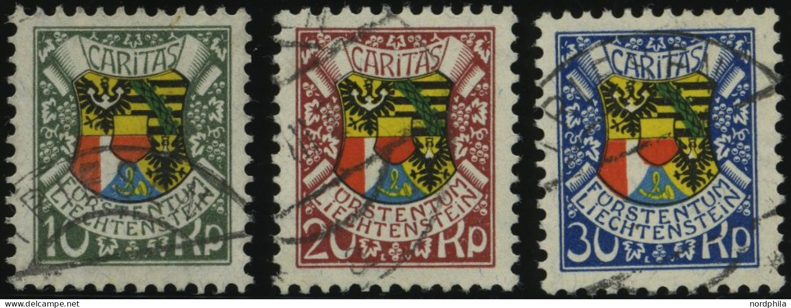 LIECHTENSTEIN 75-77 O, 1927, 87. Geburtstag, Prachtsatz, Mi. 80.- - Other & Unclassified