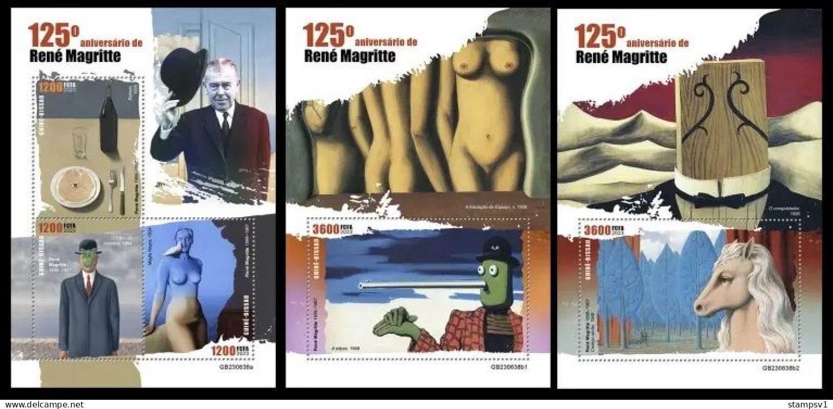 Guinea Bissau  2023 125 Years Since The Birth Of René Magritte. (638) OFFICIAL ISSUE - Andere & Zonder Classificatie