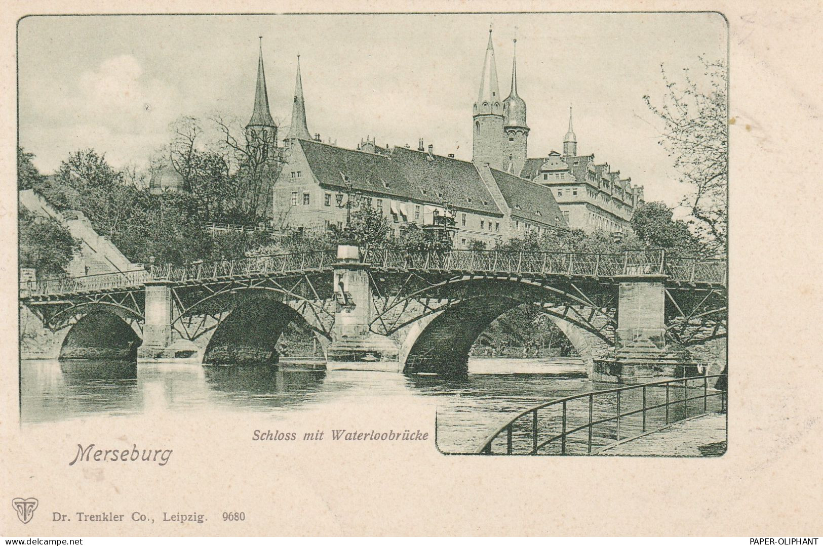 0-4200 MERSEBURG,.Waterloobrücke Vor Dem Schloß, Ca. 1900, Verlag Trenkler - Merseburg