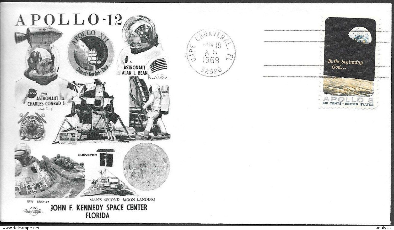 US Space Cover 1969. "Apollo 12" LM Moon Landing - Estados Unidos