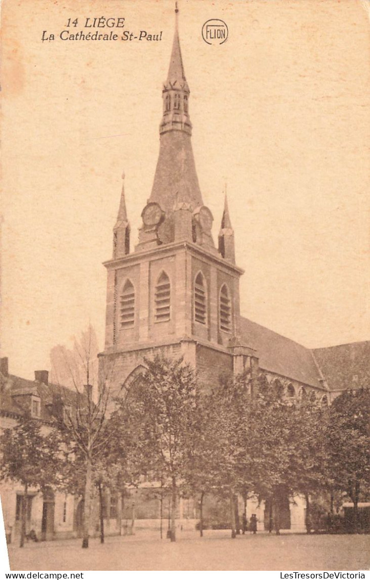 BELGIQUE - Liège - Vue Sur La Cathédrale St Paul - Vue Générale - Animé - Carte Postale Ancienne - Liege
