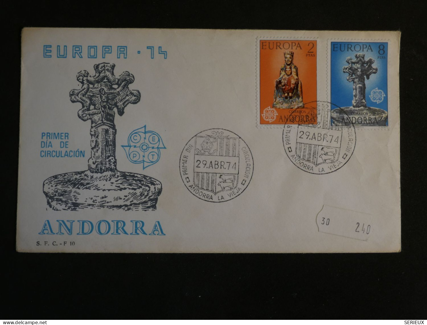 DO17  ANDORRA  LETTRE FDC  1974  +AFF. INTERESSANT ++ - Covers & Documents