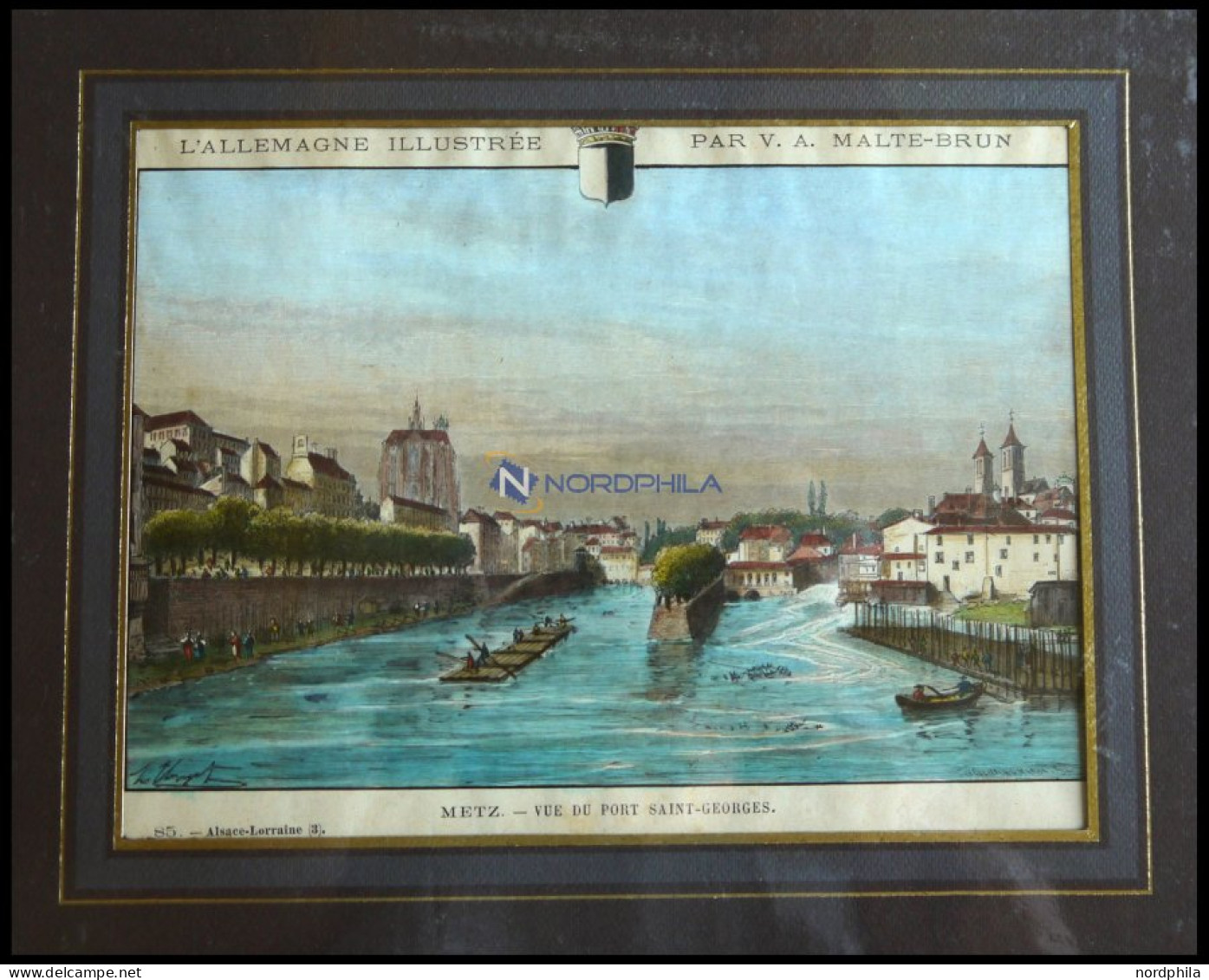 METZ, Gesamtansicht, Kolorierter Holzstich Aus Malte-Brun Um 1880 - Lithographies