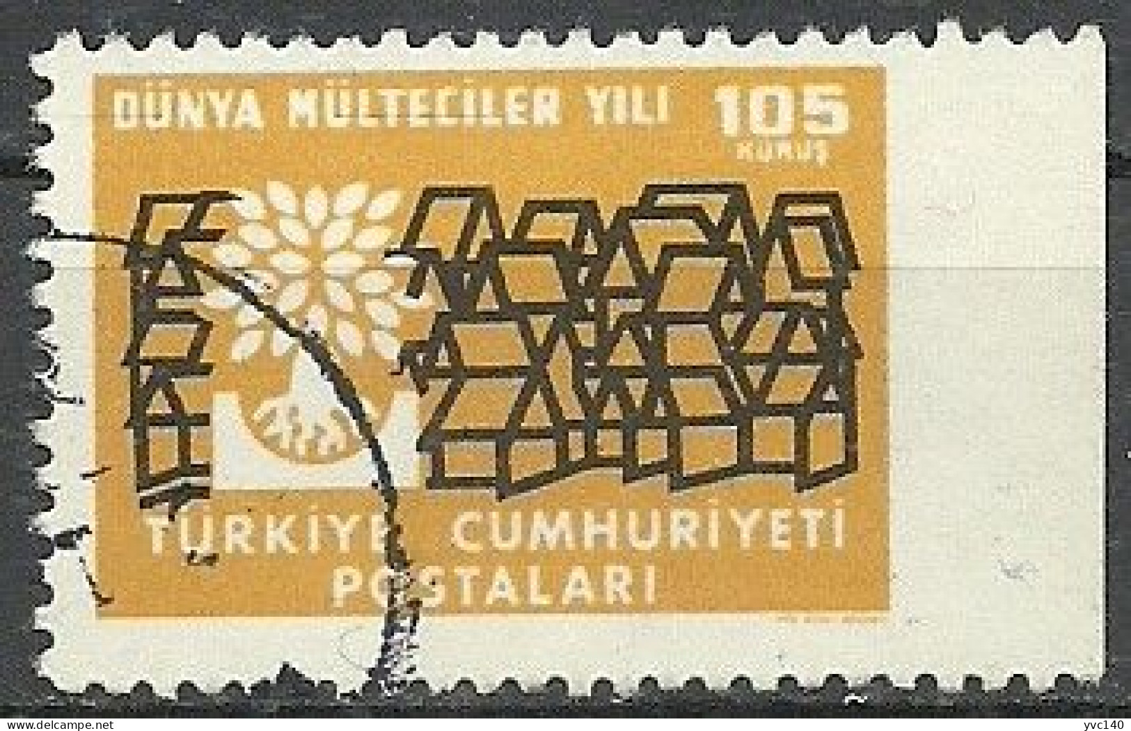 Turkey; 1960 World Refugee Year 105 K. ERROR "Imperf. Edge" - Used Stamps