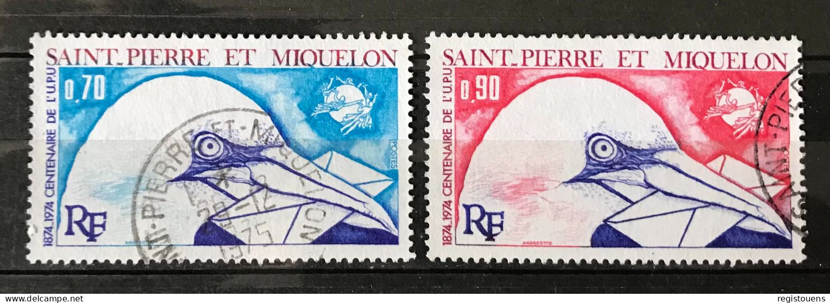 Lot De 2 Timbres Oblitérés Saint Pierre Et Miquelon 1974 Yt N° 434 À 435 - Gebraucht