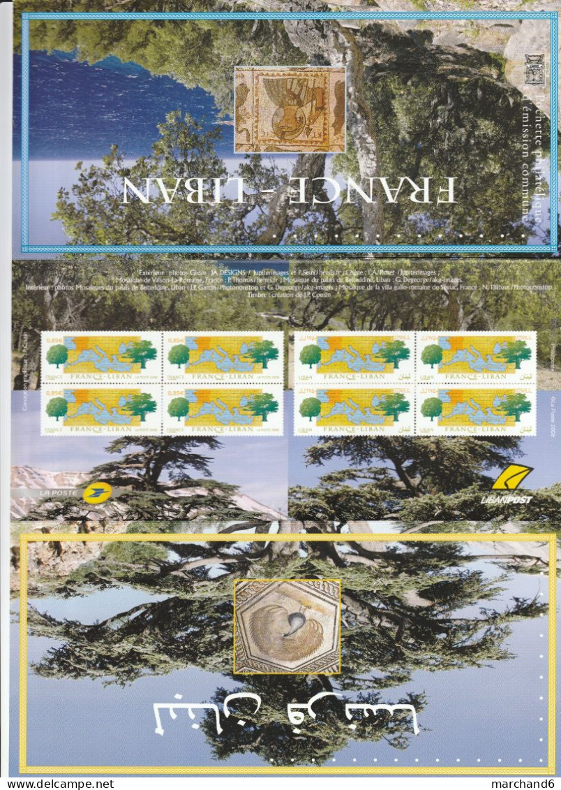 2008 France Liban Pochette Souvenir N°36 émissions Communes   N°4323 Et 444 Neuf ** - Andere & Zonder Classificatie