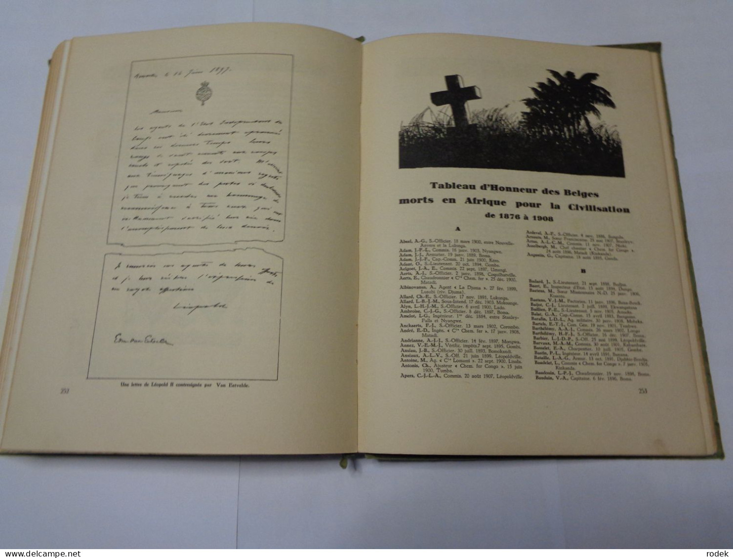 Livre D'or : A nos Héros coloniaux morts pour la Civilisation ( 1870 - 1908 ) Ligue du Souvenir Congolais