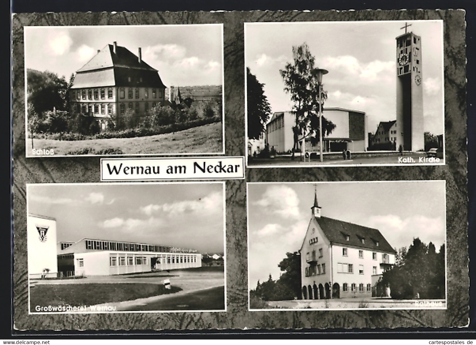 AK Wernau / Neckar, Schloss, Kath. Kirche, Grosswäscherei, Rathaus  - Other & Unclassified