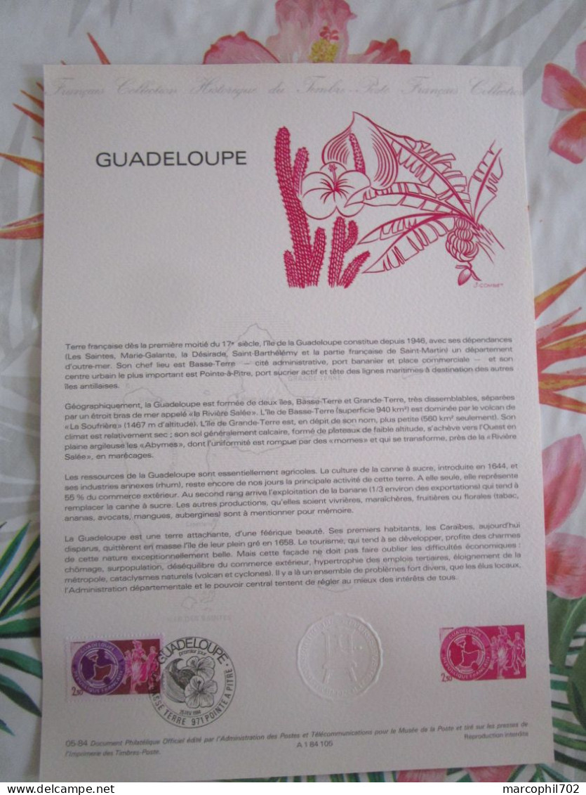 Document Officiel Guadeloupe 25/2/84 - Documents Of Postal Services