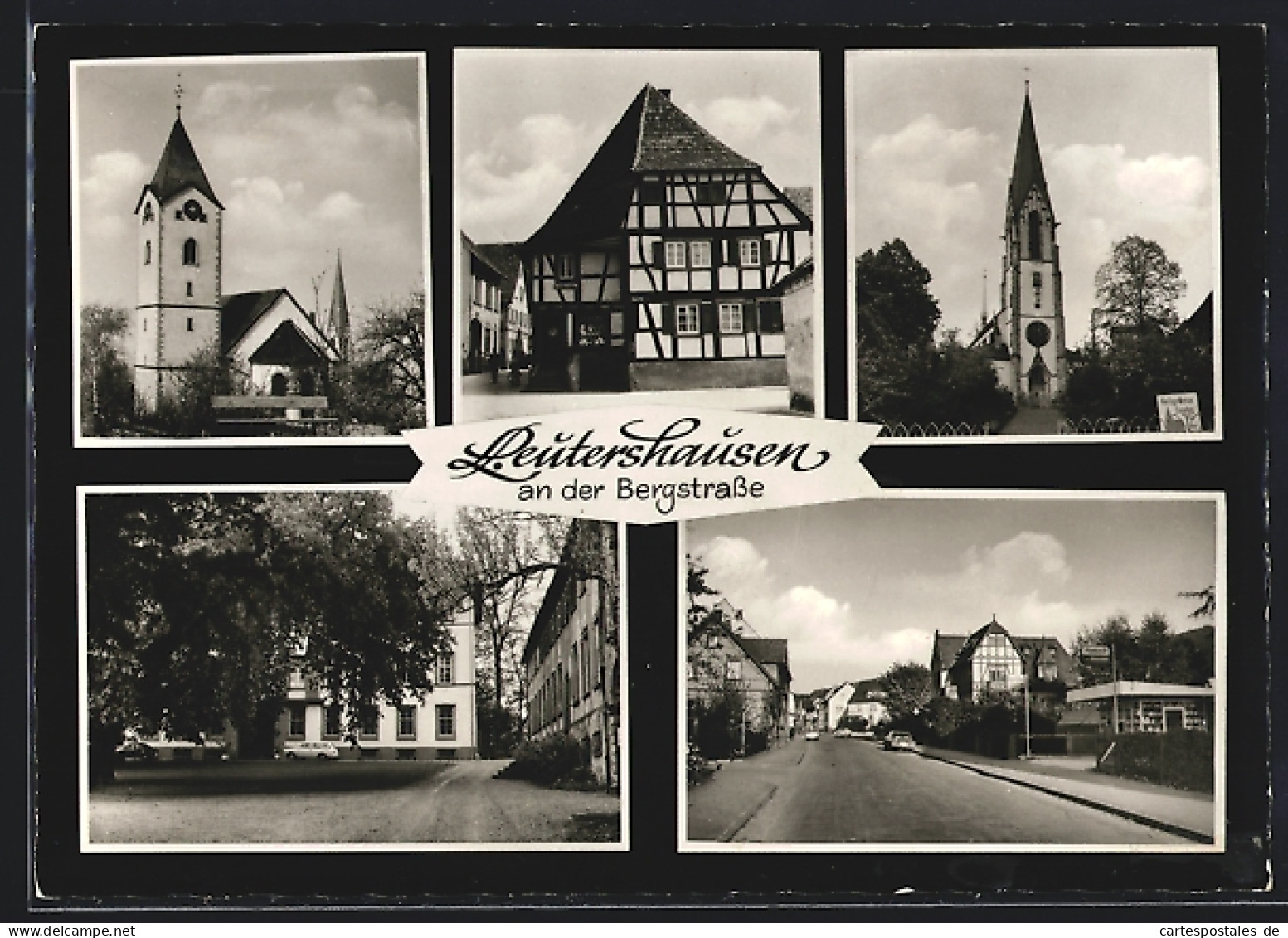 AK Leutershausen /Bergstrasse, Kirchen, Ortspartie, Gasthof Sonnenhof J. Brand  - Altri & Non Classificati