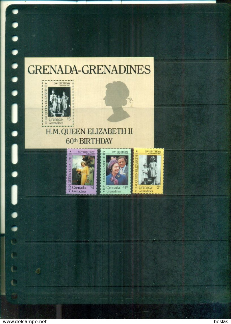 GRENADA GRENADINES 60 ELISABETH 3 VAL + BF NEUFS A PARTIR DE 1,60 EUROS - Grenada (1974-...)