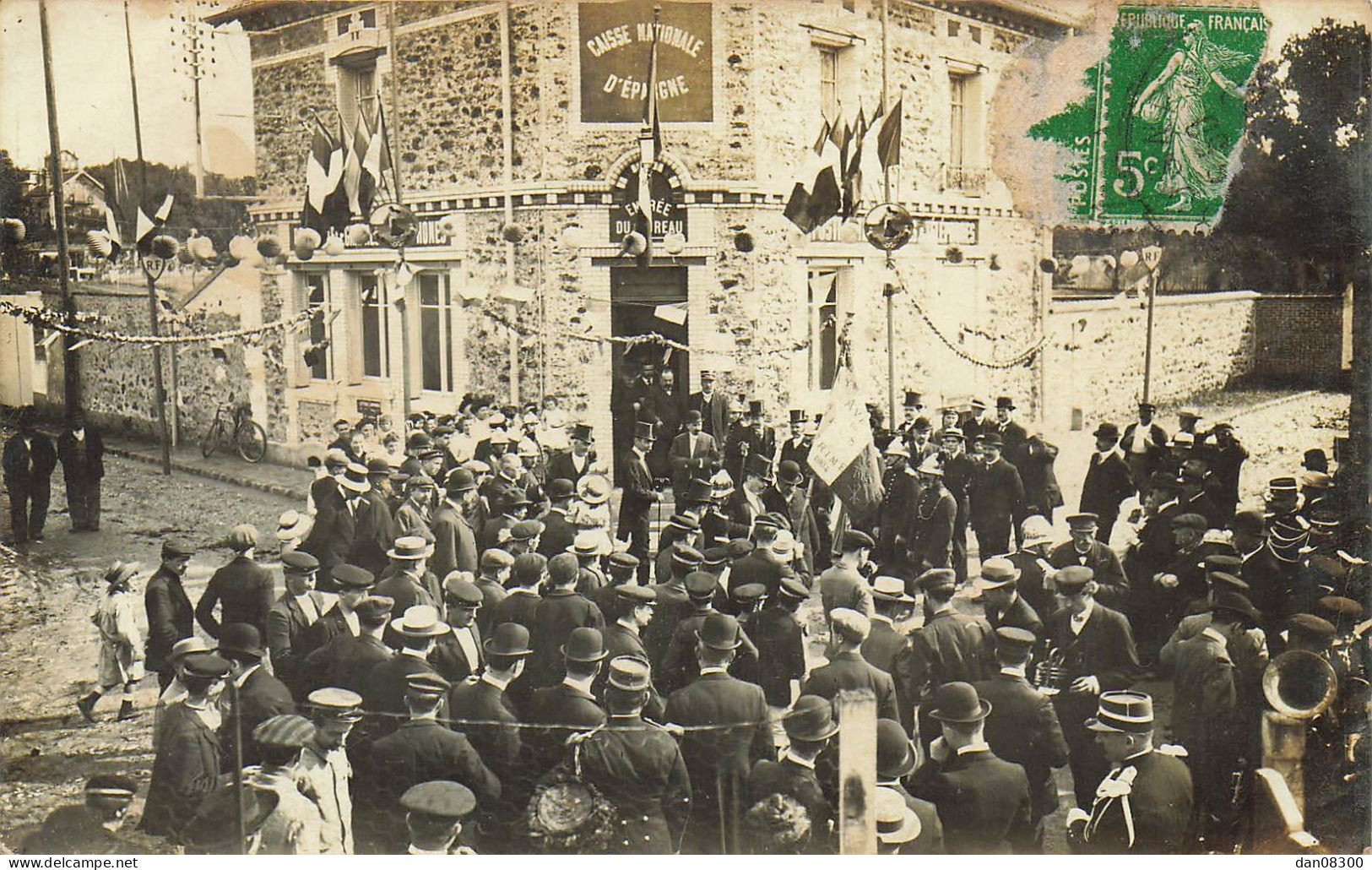 91 CARTE PHOTO DE L'INAUGURATION DU BUREAU DE POSTES DE CROSNES PHOTOGRAPHE MULARD YERRES - Crosnes (Crosne)