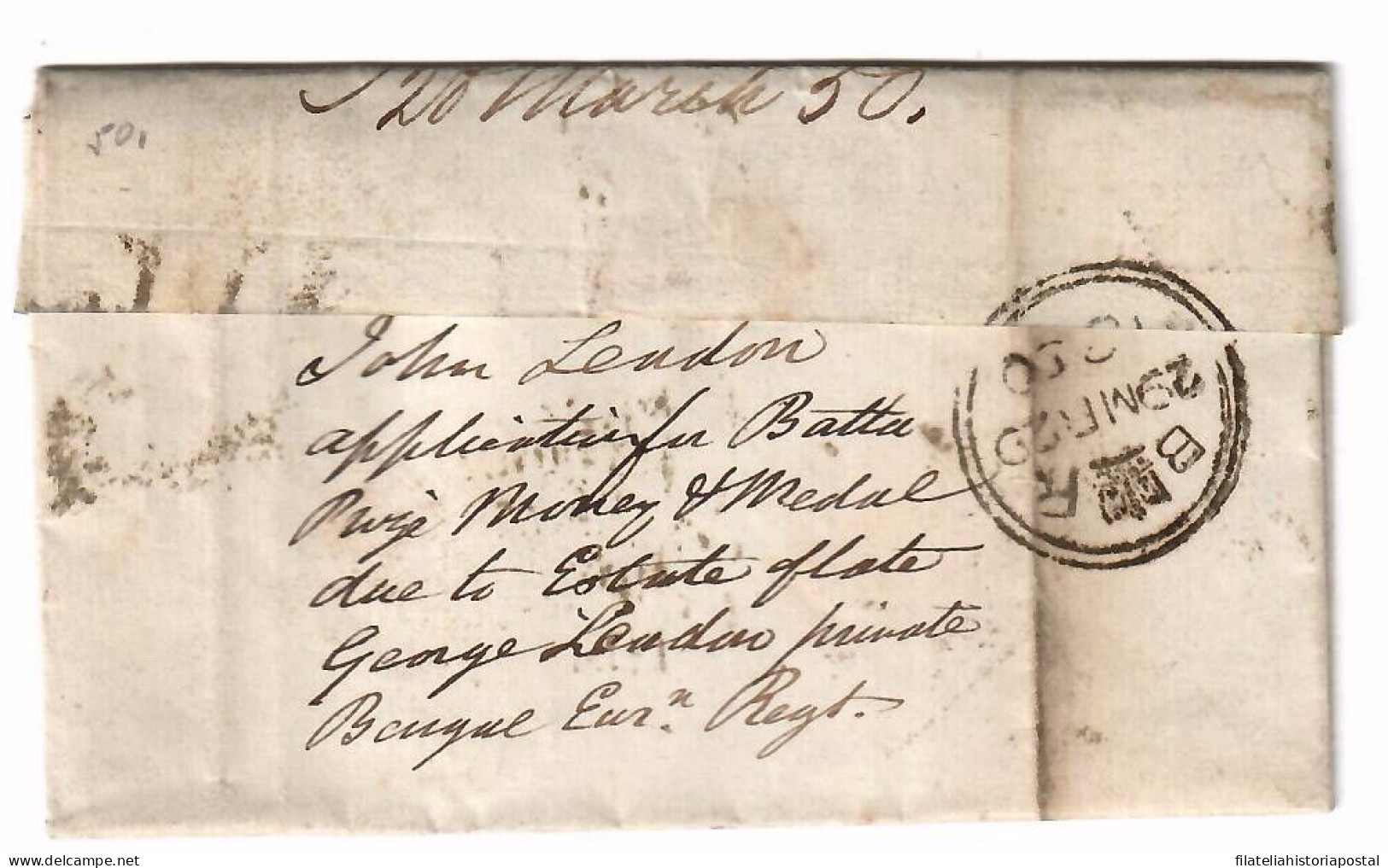 2578 DUBLIN IRELAND TO LONDON 1850 COVER GREAT BRITAIN - 1840 Mulready-Umschläge