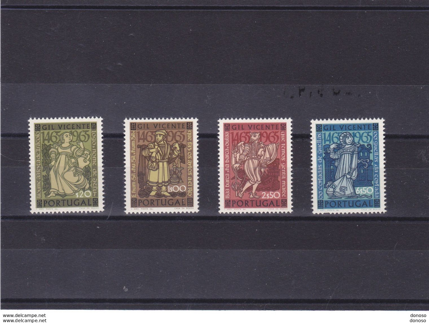 PORTUGAL 1966 GIL VICENTE, Poète Yvert 977-980, Michel 996-999 NEUF** MNH Cote 6,25 Euros - Unused Stamps