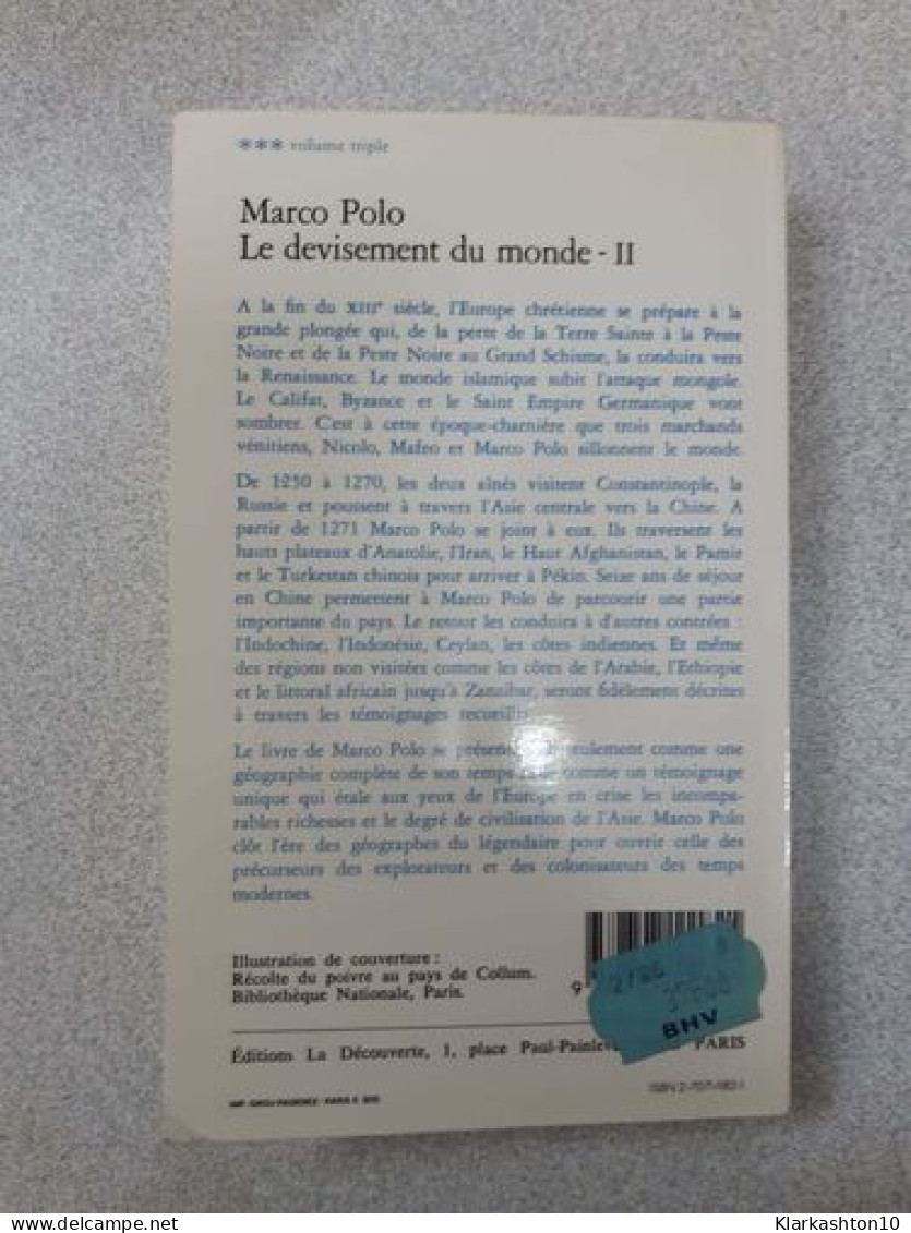 Le Devisement Du Monde : Le Livre Des Merveilles Tome 2 - Other & Unclassified