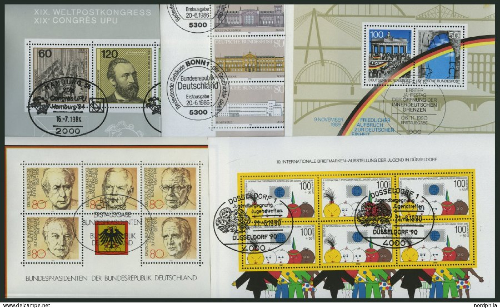 BUNDESREPUBLIK Bl. 18-22 O, 1982-90, Alle 5 Blocks, Je Mit Sonderstempel, Pracht, Mi. 39.60 - Gebraucht