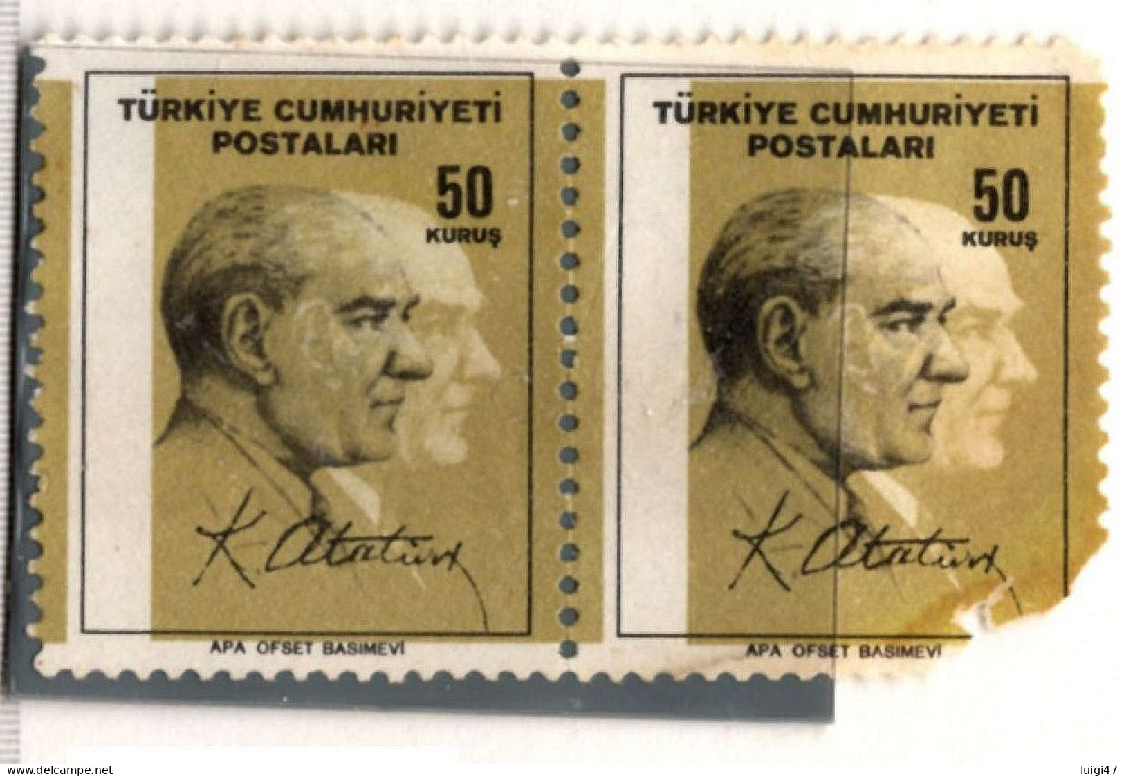 1964 - Turchia - Celebrità Nazionali N° 1681 - Ataturk N° 1753 - VARIETA' - Ongebruikt