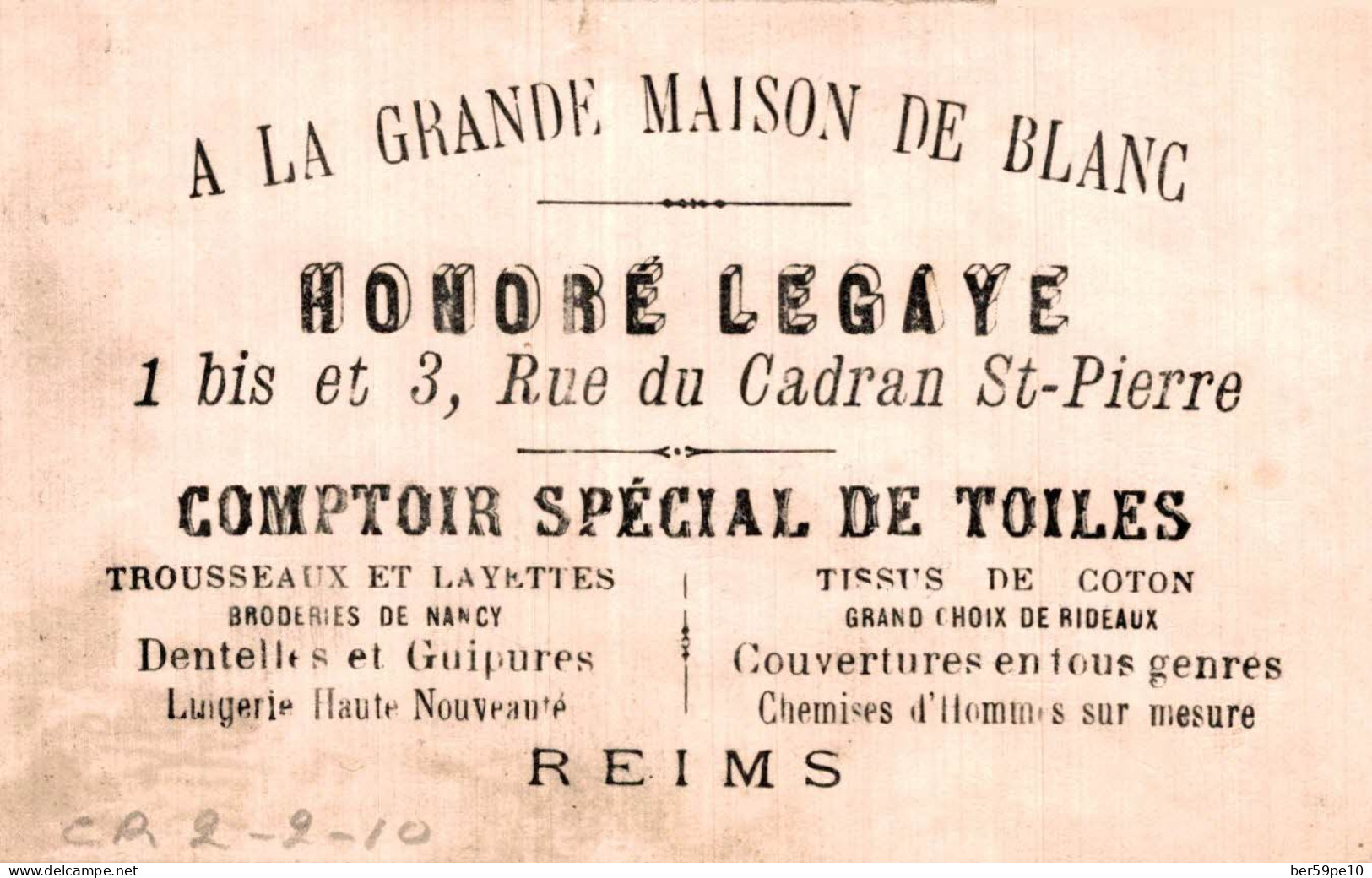 CHROMO A LA GRANDE MAISON DE BLANC HONORE LEGAYE REIMS MEMES SCENES DE VIE CHEZ LE COUPLE ET LES OISEAUX N°3 LE REPOS - Other & Unclassified