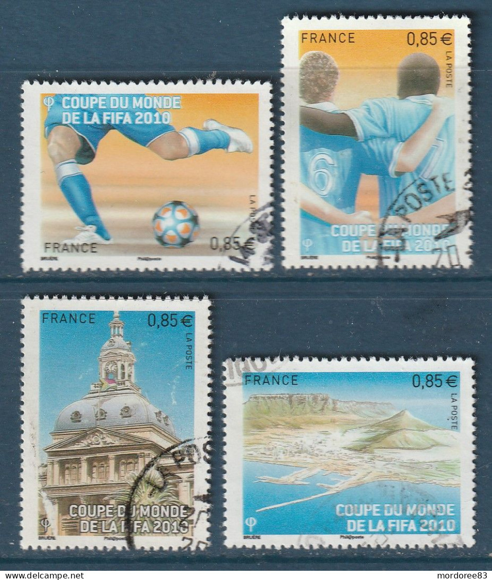 FRANCE 2010 ISSU DU BLOC COUPE DU MONDE YT 4481 A 4484 OBLITERE - Used Stamps