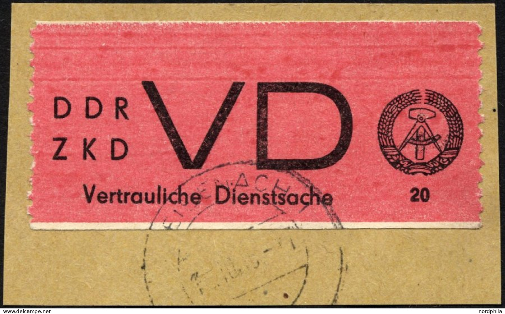 DIENSTMARKEN D VD 1A BrfStk, 1965, 20 Pf. Bräunlichrot/schwarz, Gezähnt 91/2, üblich Gezähnt, Feinst, Mi. (35.-) - Other & Unclassified