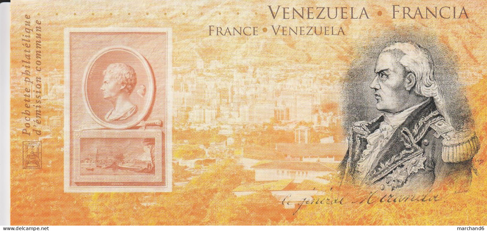 2009 France Venezuela Pochette Souvenir N°38 émissions Communes Francisco Miranda N°4408 Et 2789 Neuf ** - Autres & Non Classés