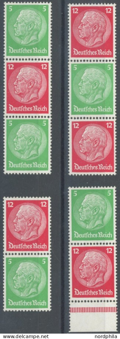 ZUSAMMENDRUCKE S 106-09 **, 1933, Hindenburg, Wz. 2, Alle 4 Senkrechten Zusammendrucke, Postfrisch,  Pracht, Mi. 160.- - Zusammendrucke