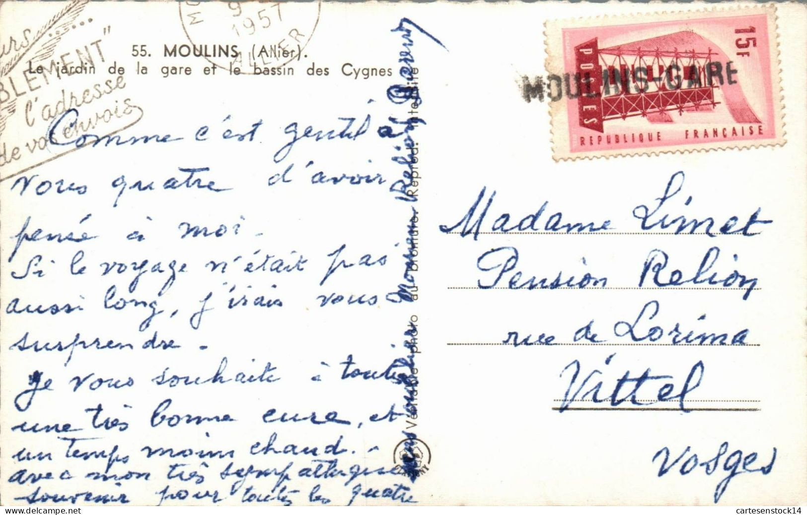 N°42447 Z -cachet Manuel De Moulins Gare - Manual Postmarks