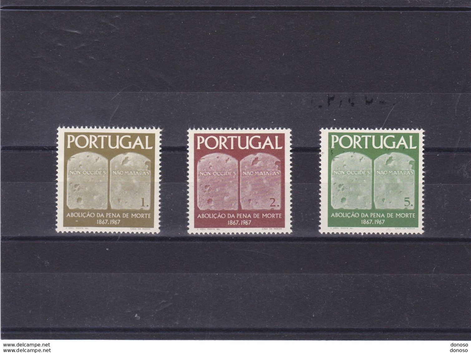 PORTUGAL 1967 ABOLITION DE LA PEINE DE MORT Yvert 1027-1029, Michel 1046-1048 NEUF** MNH - Nuovi