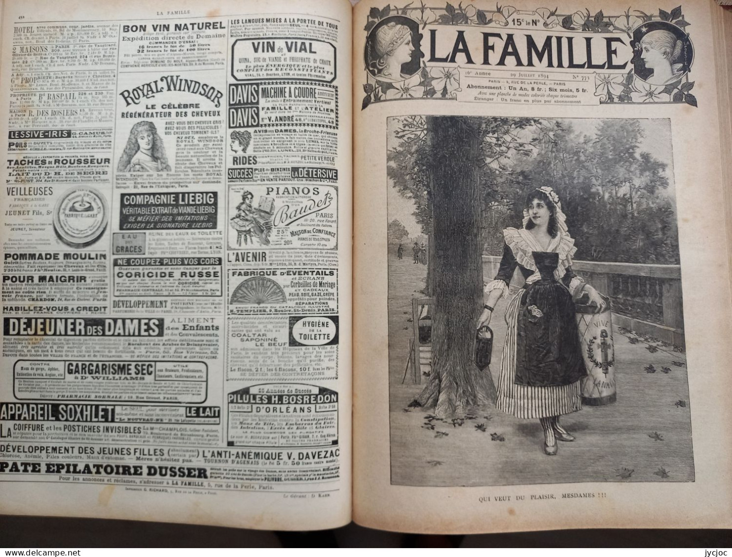 16 Volumes Reliures Du Journal" La Famille" Par Année De 1884 à 1900, - 1801-1900