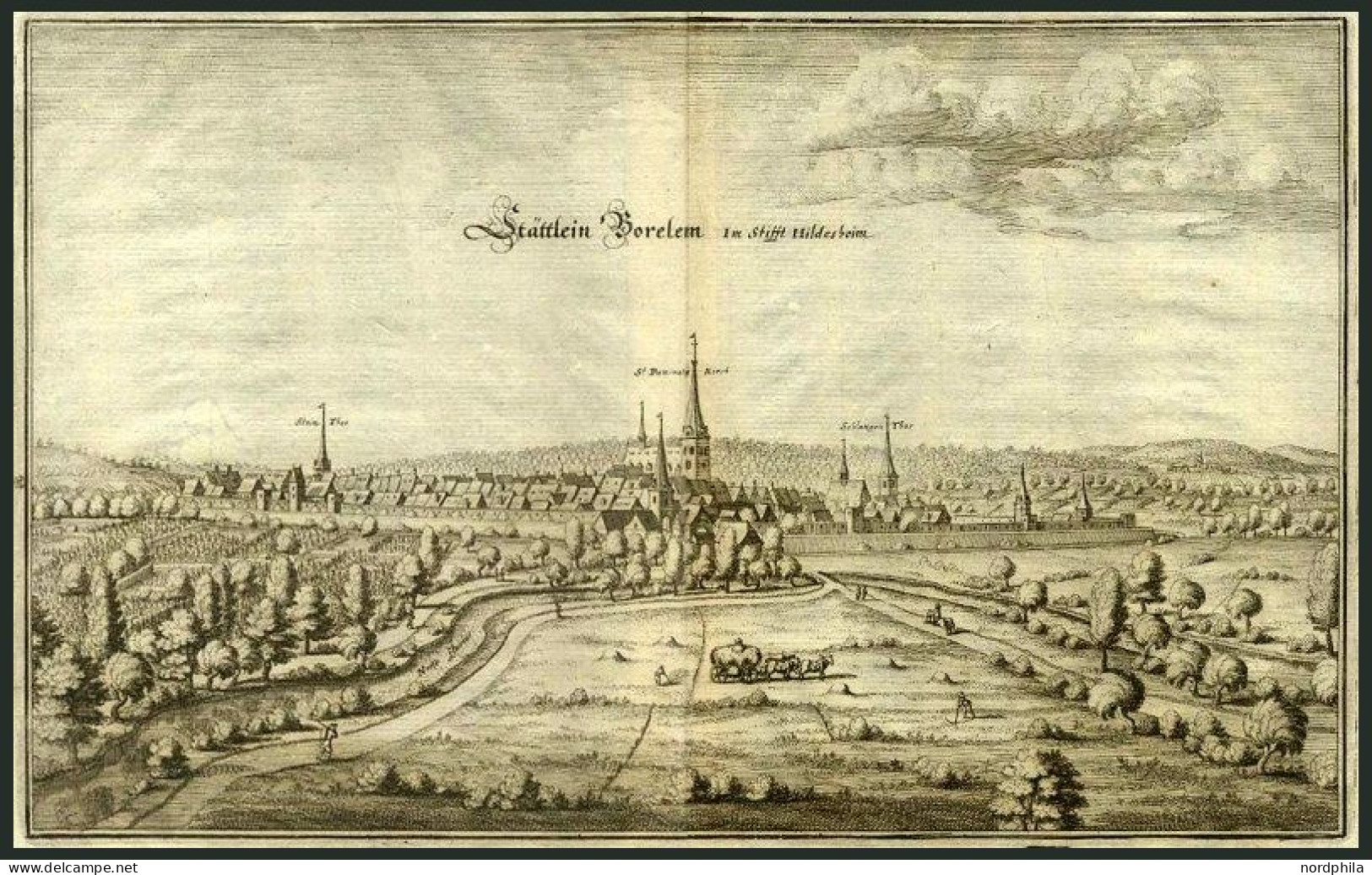 BORELEM, Gesamtansicht, Kupferstich Von Merian Um 1645 - Stiche & Gravuren