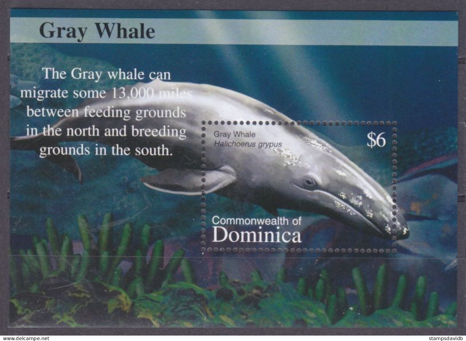 2002 Dominica 3354/B463 Marine Fauna - Whales 6,00 € - Wale