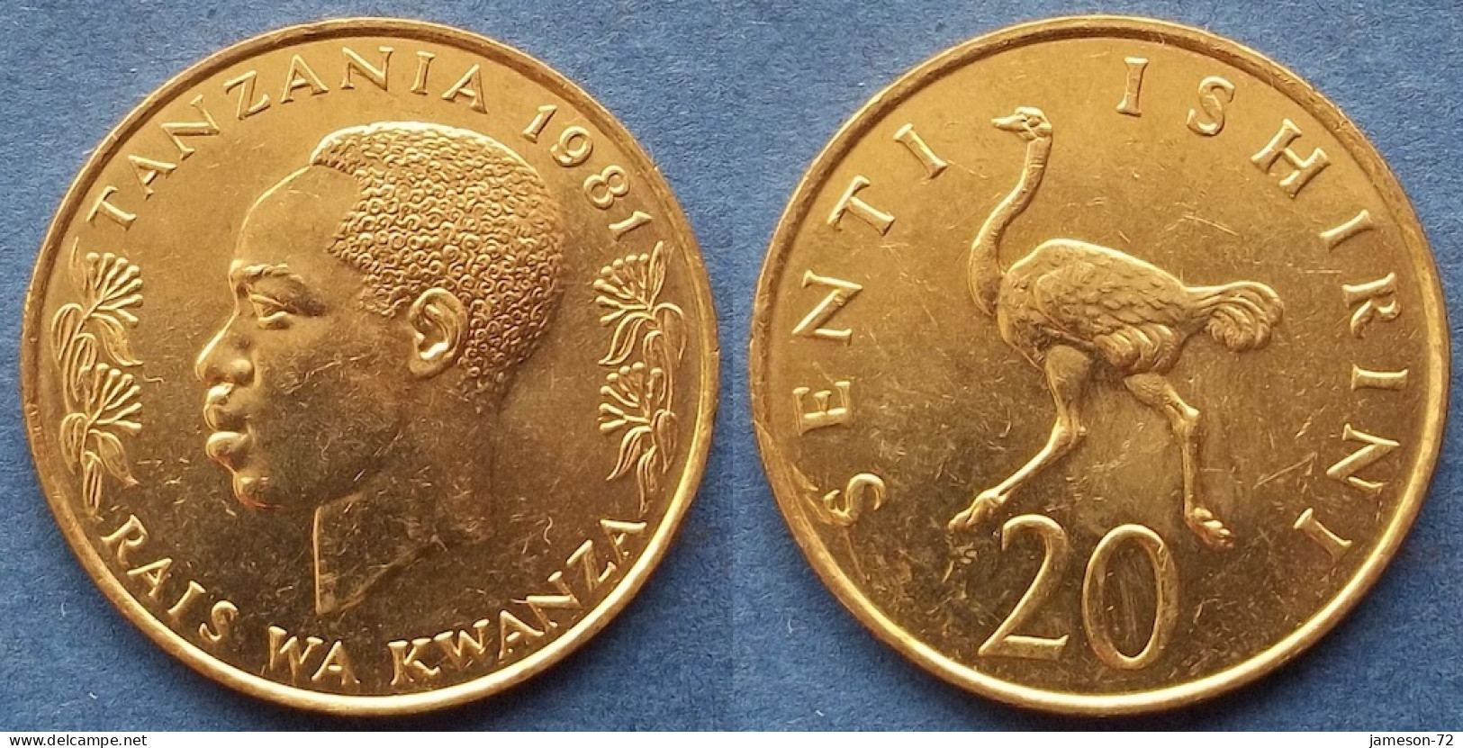 TANZANIA - 20 Senti 1981 "Ostrich" KM# 2 Independent (1961) - Edelweiss Coins - Tanzanie