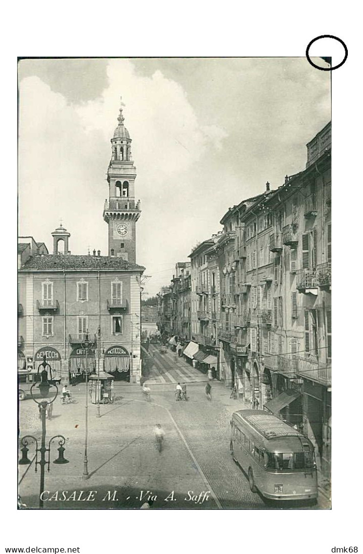 CASALE MONFERRATO ( ALESSANDRIA ) VIA A. SAFFI - AUTOBUS - EDIZIONE TECNOFOTO - 1950s (20620) - Alessandria