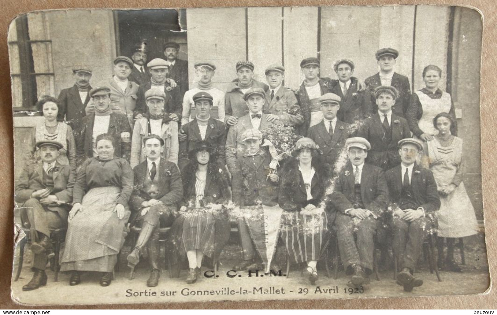 Photo Carte -  Sortie Cycliste Sur GONNEVILLE-LA-MALLET 29 Avril 1923 C.C.H.-M. - Seine-Maritime - Cyclisme