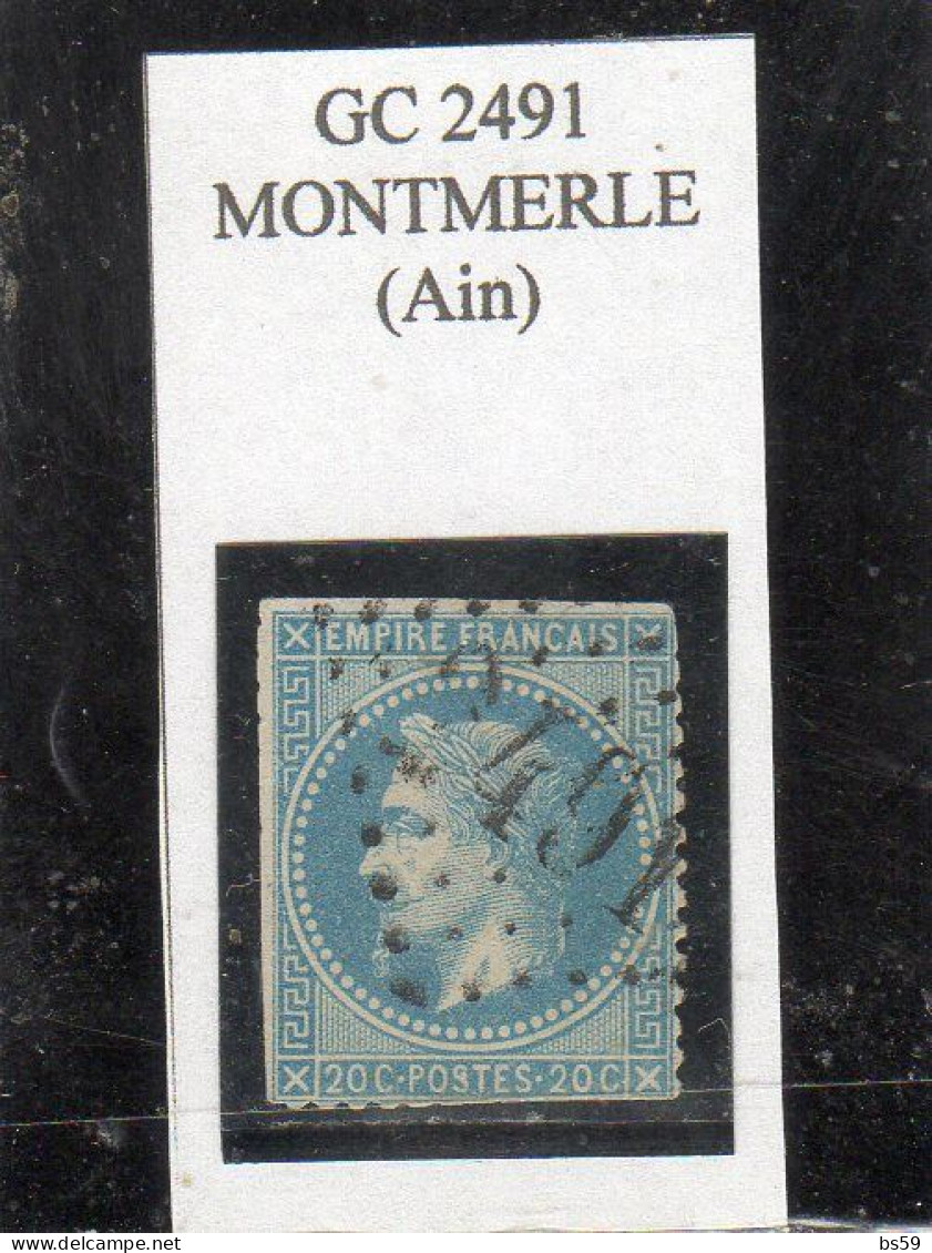 Ain - N° 29B (déf) Obl GC 2491 Montmerle - 1863-1870 Napoléon III Lauré