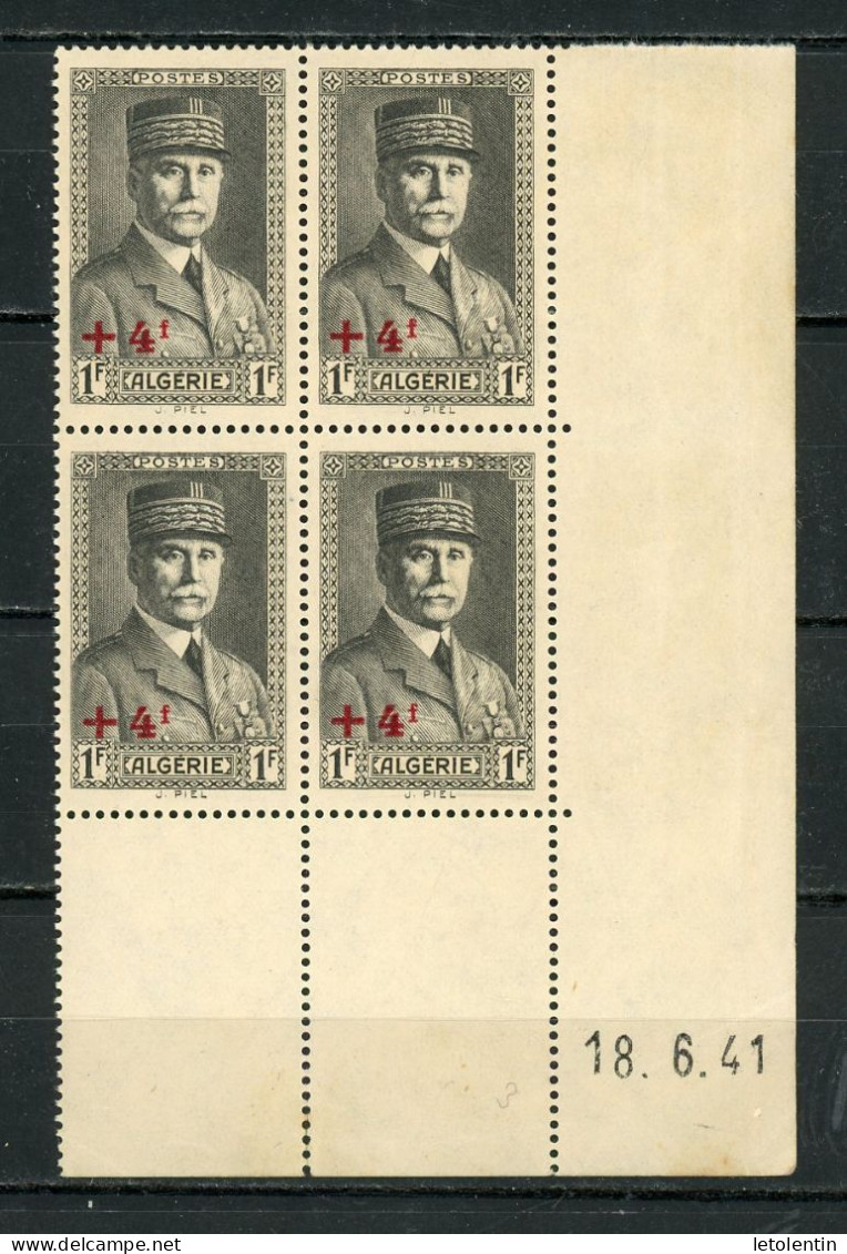 ALGERIE (RF) - PETAIN -   N° Yt 169** COIN DATÉ DU 18/6/41 - Unused Stamps
