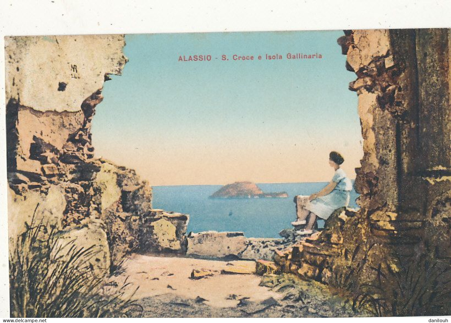ITALIE ))  ALASSIO    S Croce E Isola Gallinaria  / Colorisée - Autres & Non Classés