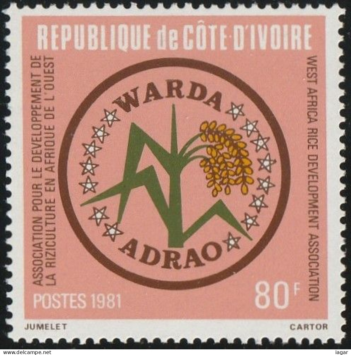 THEMATIC  AGRICULTURE: 10th ANNIV. OF THE ASSOCIATION FOR THE DEVELOPMENT OF RICE GROWING IN WEST AFRICA - COTE D'IVOIRE - Landbouw
