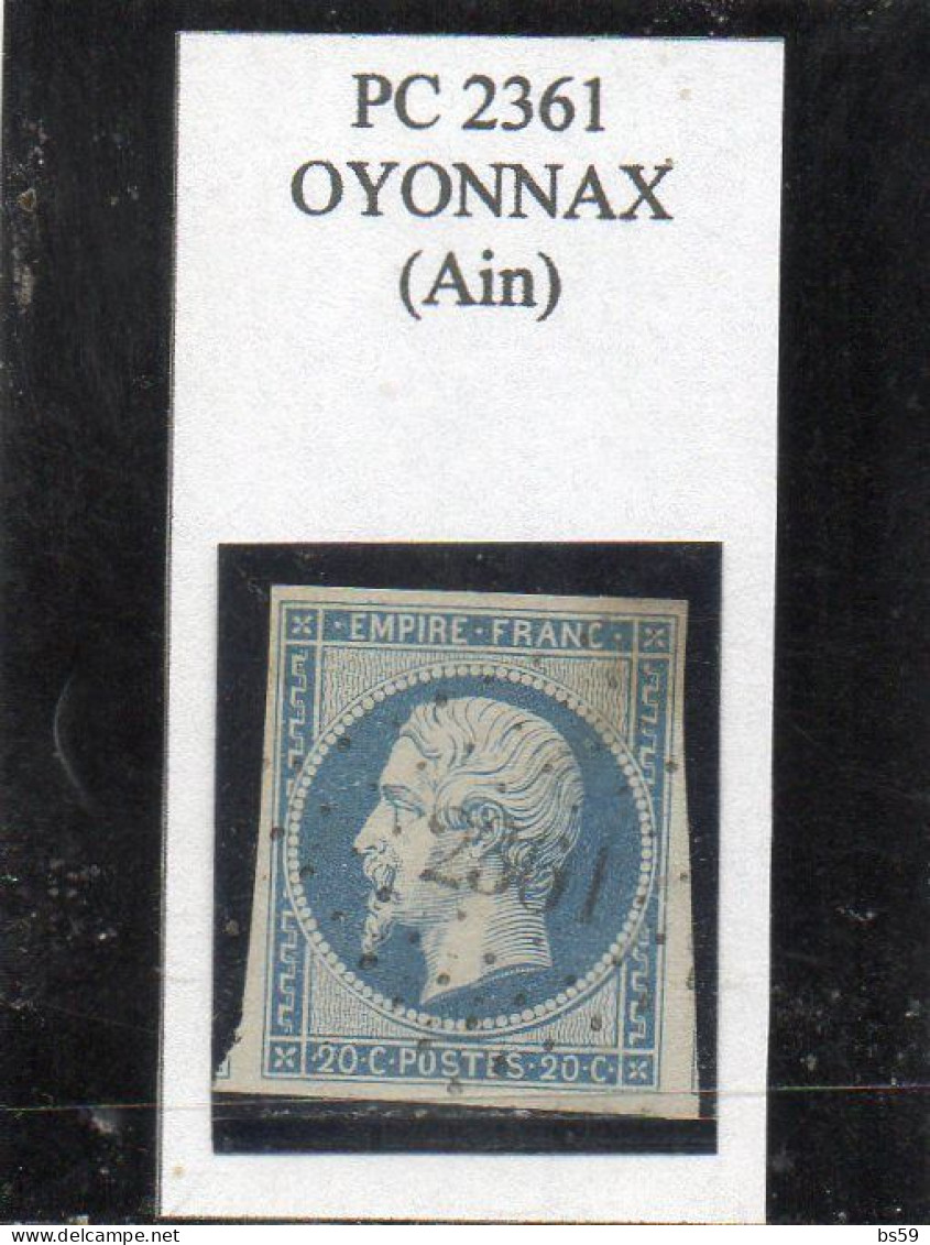 Ain - N° 14Af Obl PC 2361 Oyonnax - 1853-1860 Napoléon III