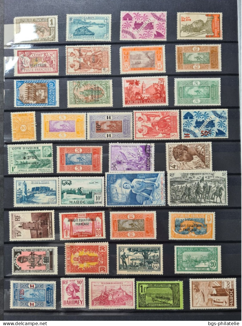 Collection De Timbres De Colonies Françaises Neufs  Sans Gomme Et Quelques Oblitérés. - Collections (without Album)