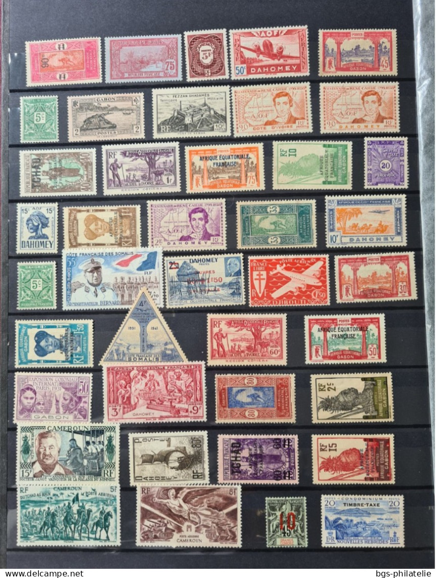 Collection De Timbres De Colonies Françaises Neufs  Sans Gomme Et Quelques Oblitérés. - Verzamelingen (zonder Album)